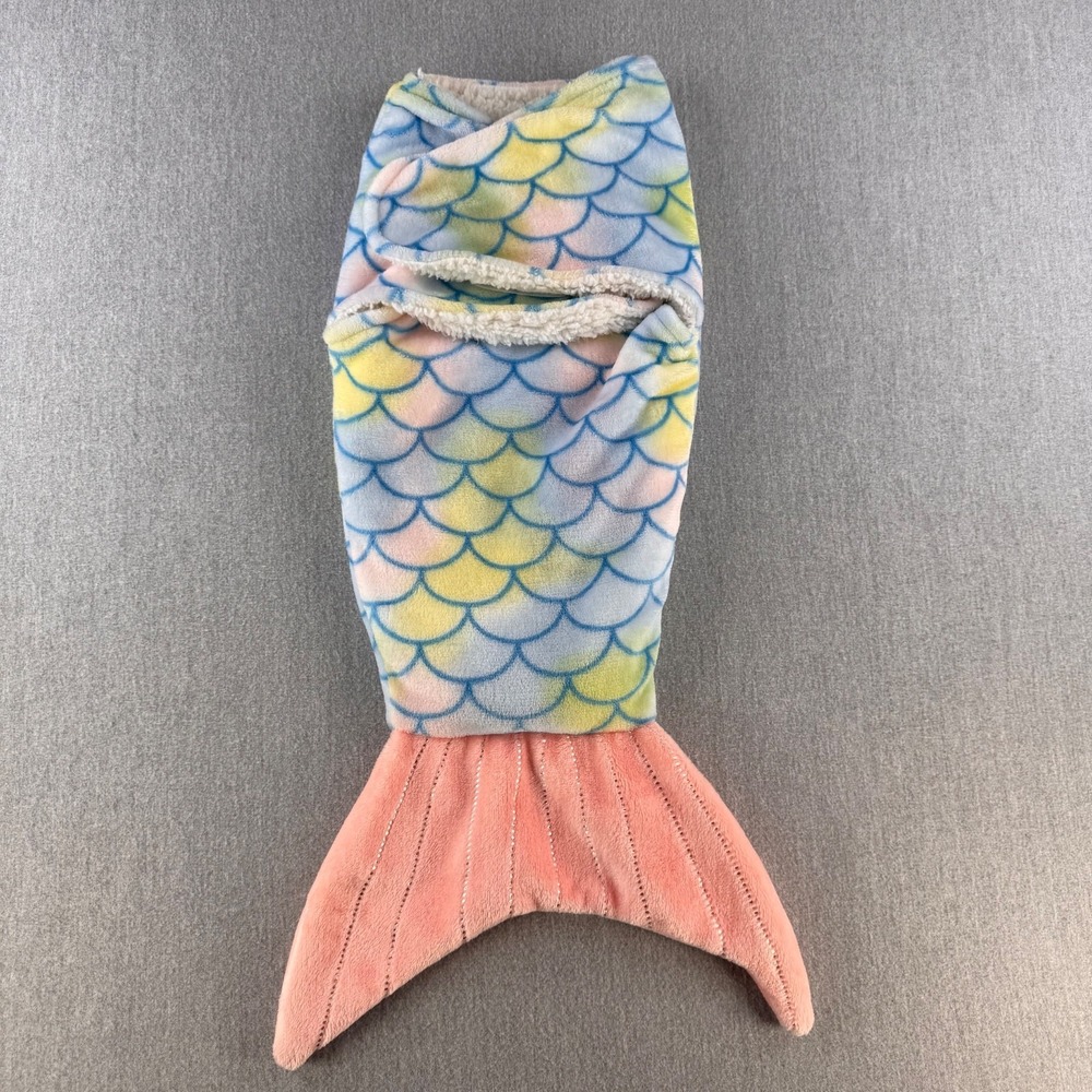 Modern Baby Mermaid Tail Swaddle Blanket Infant Sleep Sack Pastel Plush Sherpa